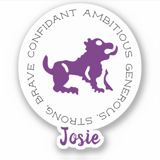 レオ〔占星術の〕十二宮図星印の特徴 シール (正面)