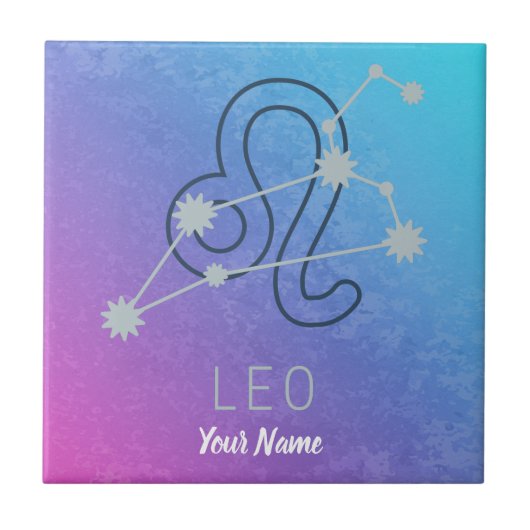 レオ〔占星術の〕十二宮図星印占星術星座 タイル (正面)