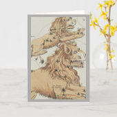 レオ〔占星術の〕十二宮図標識 カード (黄色い花)