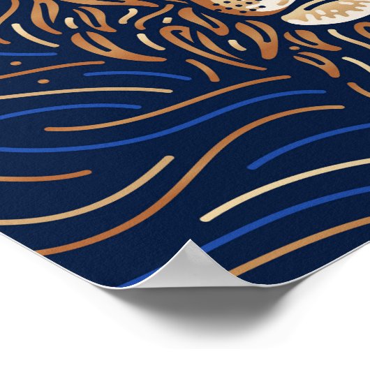 レオ〔占星術の〕十二宮図標識 |〔占星術の〕十二宮図デジタルプリント ポスター (角)