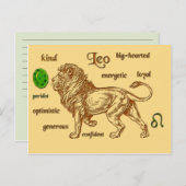 レオ〔占星術の〕十二宮図特性はがき ポストカード (正面/裏面)
