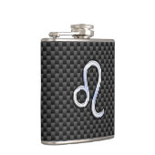 レオ〔占星術の〕十二宮図記号の炭素繊維スタイルプリント フラスク (右)