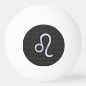 レオ〔占星術の〕十二宮図記号の炭素繊維スタイルプリント 卓球ボール (裏面)