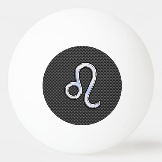 レオ〔占星術の〕十二宮図記号の炭素繊維スタイルプリント 卓球ボール (正面)