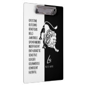 レオ〔占星術の〕十二宮図記号白黒クリップボード クリップボード (右)