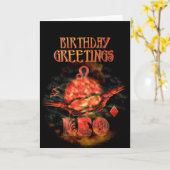 レオ〔占星術の〕十二宮図誕生日グリーティングバイバルクサルト カード (黄色い花)