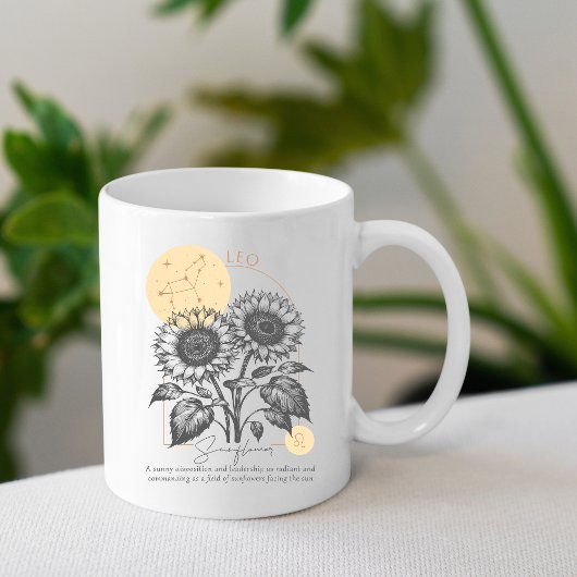 レオ〔占星術の〕十二宮図誕生花月誕生日 コーヒーマグカップ