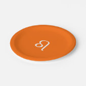 レオ〔占星術の〕十二宮図 – ネオンオレンジ ペーパープレート (アングル)
