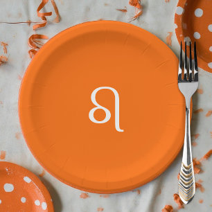 レオ〔占星術の〕十二宮図 – ネオンオレンジ ペーパープレート