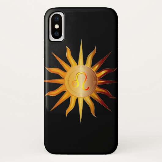 レオ・太陽・火・誕生月・赤と金 Case-Mate iPhoneケース (裏面)