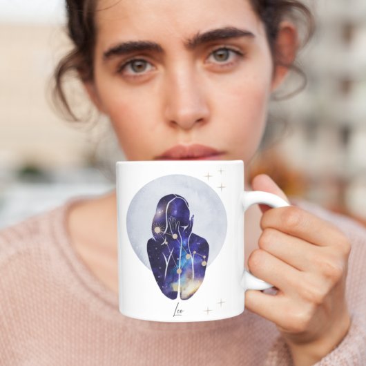 レオ 女性用 青い星座デザイン コーヒーマグカップ