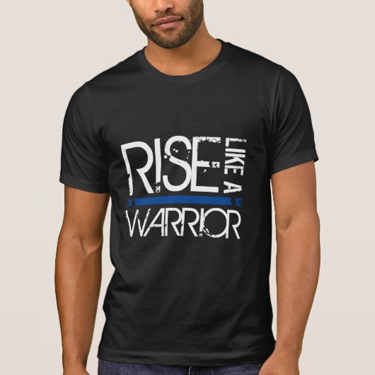 レオ"戦士のような上昇"の薄いブルーラインティー Tシャツ (正面)