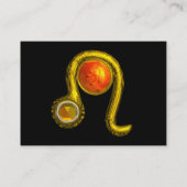 レオ、明るい黒鮮やか色の黄色のトパーズ 名刺 (裏面)