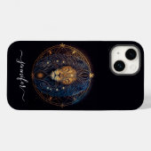 レオ 星座 ブラック&ゴールド Case-Mate iPhoneケース iPhone 14ケース (裏面 (横))