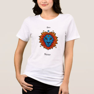 レオ 星座 ポップアート - レトロなライオンのイラスト トライブレンドTシャツ