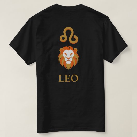 レオ 星座 レーガル ゴールド ミニマリスト Tシャツ (デザイン裏面)