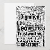 レオ 星座 ワード クラウド スパイラル 招待状 (正面/裏面)