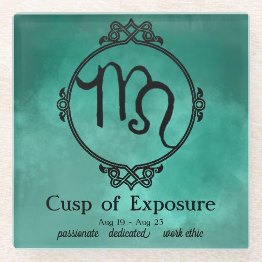 レオ《星座》乙女座の先端 ガラスコースター (正面)