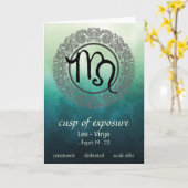 レオ《星座》乙女座カスプグリーテ空白のィングカード カード (黄色い花)