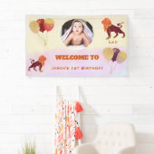 レオ 水彩 1歳 誕生日 フォトサイン 横断幕 (インサイチュ)