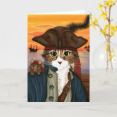 レオ、海賊大尉猫及びラットのファンタジーの芸術カード カード (黄色い花)