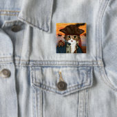 レオ、海賊大尉猫及びラットのファンタジーの芸術ボタン 缶バッジ (インサイチュ)