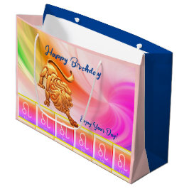 レオ – 誕生日〔占星術の〕十二宮図 ラージペーパーバッグ