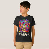 レオ 黒人女性 アフリカ系アメリカ人 女性 アート 誕生日 Tシャツ (正面フル)