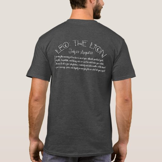 レオTシャツ – チャコールヘザー Tシャツ (裏面)