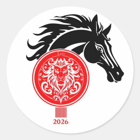 レオx馬の年2026 ラウンドシール (正面)
