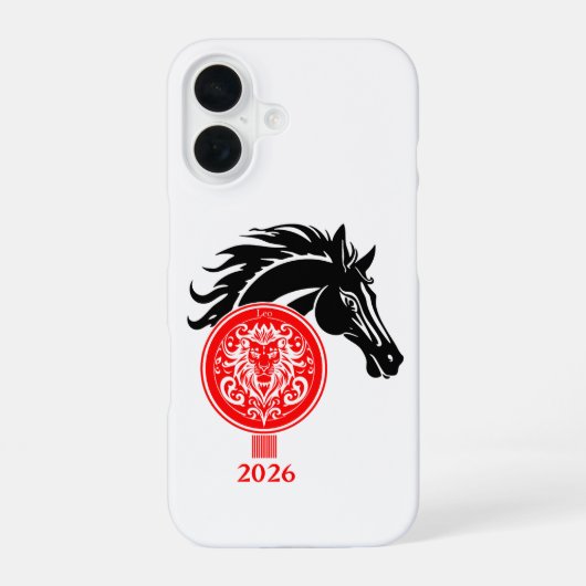 レオx馬の年2026 iPhone 16ケース (裏面)
