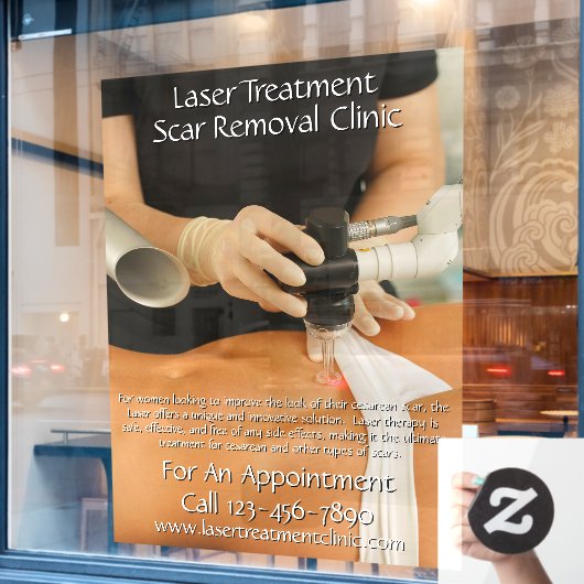 レカスタマイズーザトリートメント瘢痕除去クリニック ウィンドウサイン (カフェ窓)