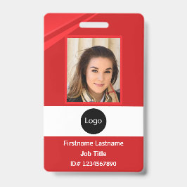 レカスタムッド社員の写真、ロゴ、バーコード バッジ