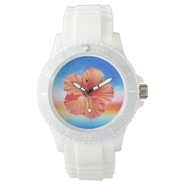 レカラフルインビハイビスカス腕時計 腕時計 (正面)