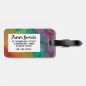 レカラフルマンダラパーソナライズされたラゲージタグ ラゲッジタグ (裏面横)