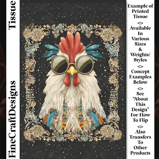 レガお洒落ルカラフルルースターCK9デクページ 薄葉紙