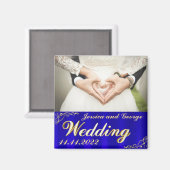 レガエレガントルゴールデンタイポグラフィ結婚ズ マグネット (正面/裏面)