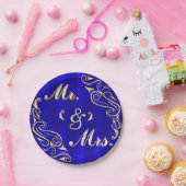 レガエレガントル・ゴールデンタイポグラフィミスター・アンド・ミセス結婚ズ ペーパープレート (パーティー)