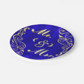 レガエレガントル・ゴールデンタイポグラフィミスター・アンド・ミセス結婚ズ ペーパープレート (アングル)