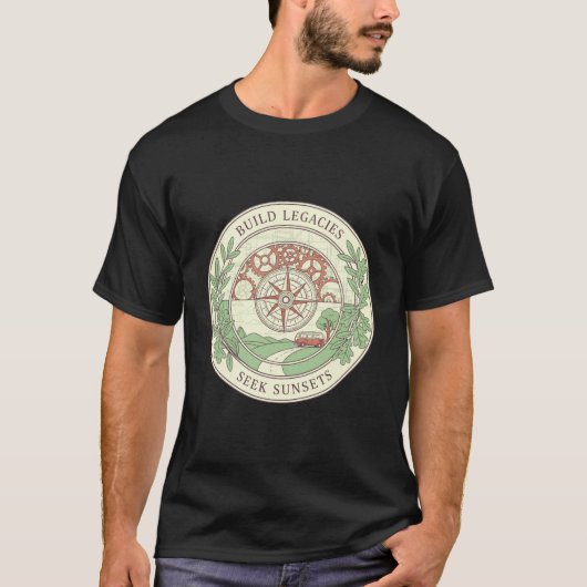 レガシーを築き 日没を探す マンダラ コンフォートTシャツ Tシャツ (正面)