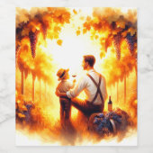 レガシ&つる植物 – ヴィン父のヤードサンセット ワインラベル (シングルラベル)