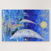 レガッタセーリング – 抽象芸術アートオリジナル絵画ズ ジグソーパズル (横)