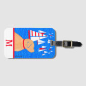 レガッタデイイエロードッグ荷物タグ ラゲッジタグ (正面横)