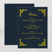 レガルコントラスト ミッドナイトブルー&ゴールド ディナーメニュー エンクロージャーカード (正面/裏面)