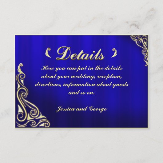 レガルゴールデンエレガントフローリッシュタイポグラフィ エンクロージャーカード (正面)