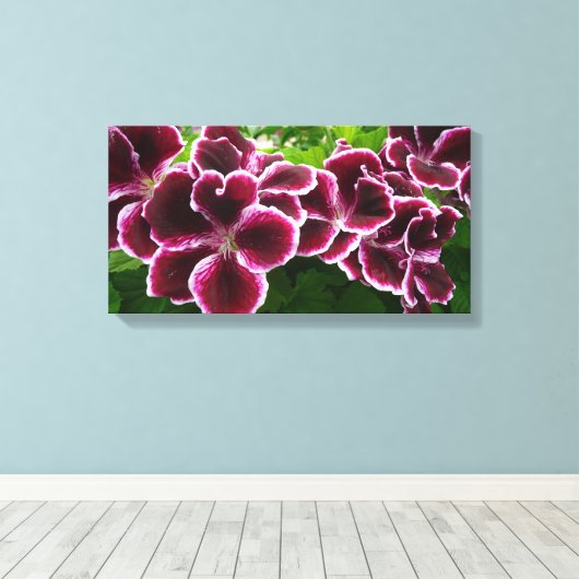 レガルゼラニウムフラワーズマエレガントルーンフローラルガ キャンバスプリント (インサイチュ (ウッドフロア))