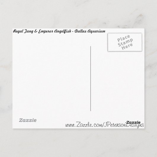 レガルタンとエンペラーエンゼルフィッシュ #2 ポストカード (裏面)
