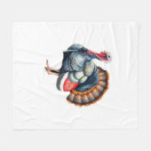 レガルターキーディスプレイアークラシックトTシャツ フリースブランケット (正面(横))