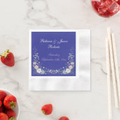 レガルブルーヴィンテージエレガンスガーデン開花 縁ありカクテルナプキン (インサイチュ)