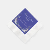 レガルブルーヴィンテージエレガンスガーデン開花 縁ありカクテルナプキン (角)